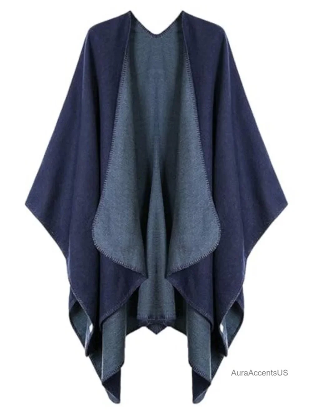 Plaid Shawl Wrap Open Front Poncho Cape Oversized Cardigan Fall Winter